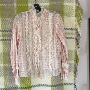 ANTIK BATIK Ruffle Cotton Blouse